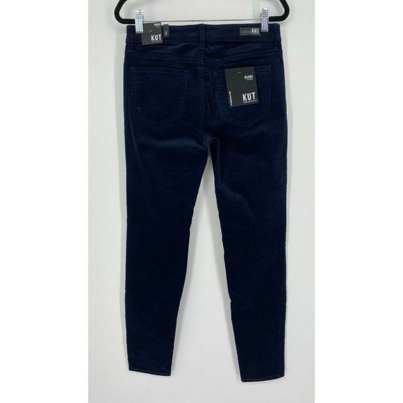 NEW Kut from the Kloth Diana Skinny Corduroy Pants Size 2 Mid Rise Stretch Navy - Picture 9 of 12